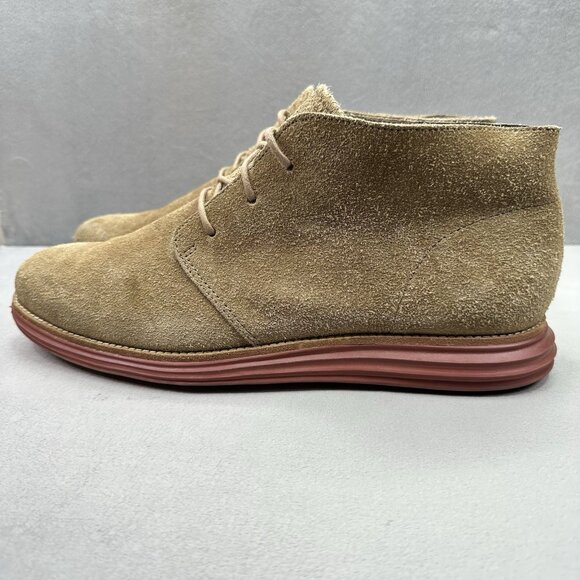 Cole Haan LunarGrand Mens Size 12 (M) Chukka Boots Tan Suede Lace-Up C11184 - Picture 3 of 8